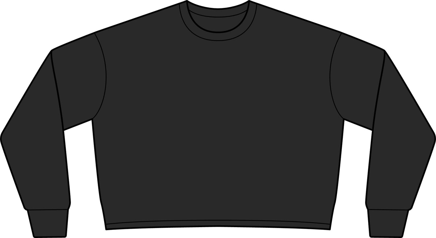 Cozy Script Crop Sweatshirt — Women's Lightweight Crewneck