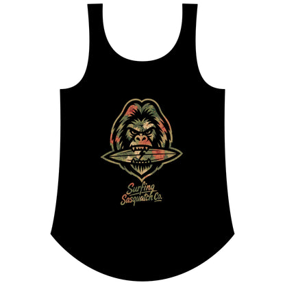 Surfing Sasquatch Women's Floral Tank