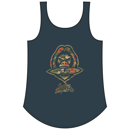 Surfing Sasquatch Women's Floral Tank