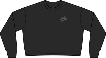 Cozy Script Crop Sweatshirt — Women's Lightweight Crewneck