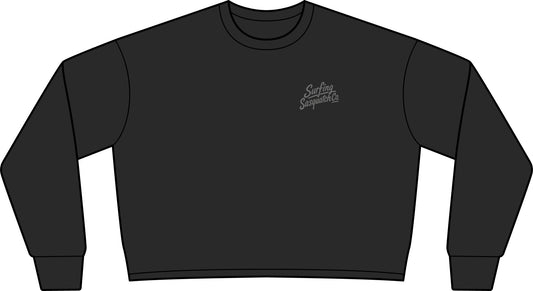 Cozy Script Crop Sweatshirt — Women's Lightweight Crewneck