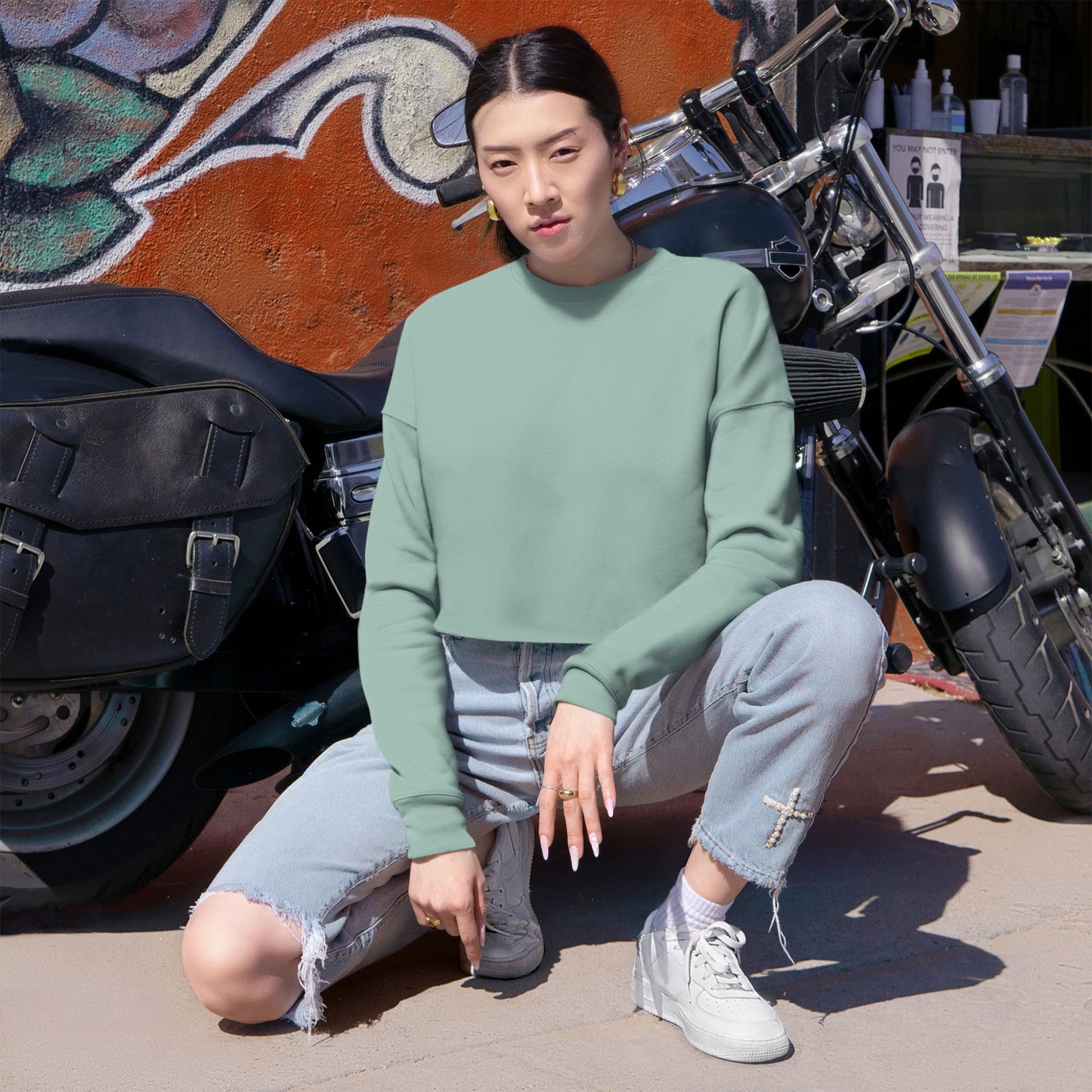 Surfing Sasquatch Co. Cropped Sweatshirt