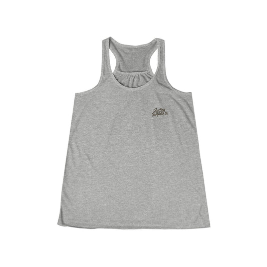 Racerback Tank Top — 'Surf' Vertical Logo Women's Flowy Tank