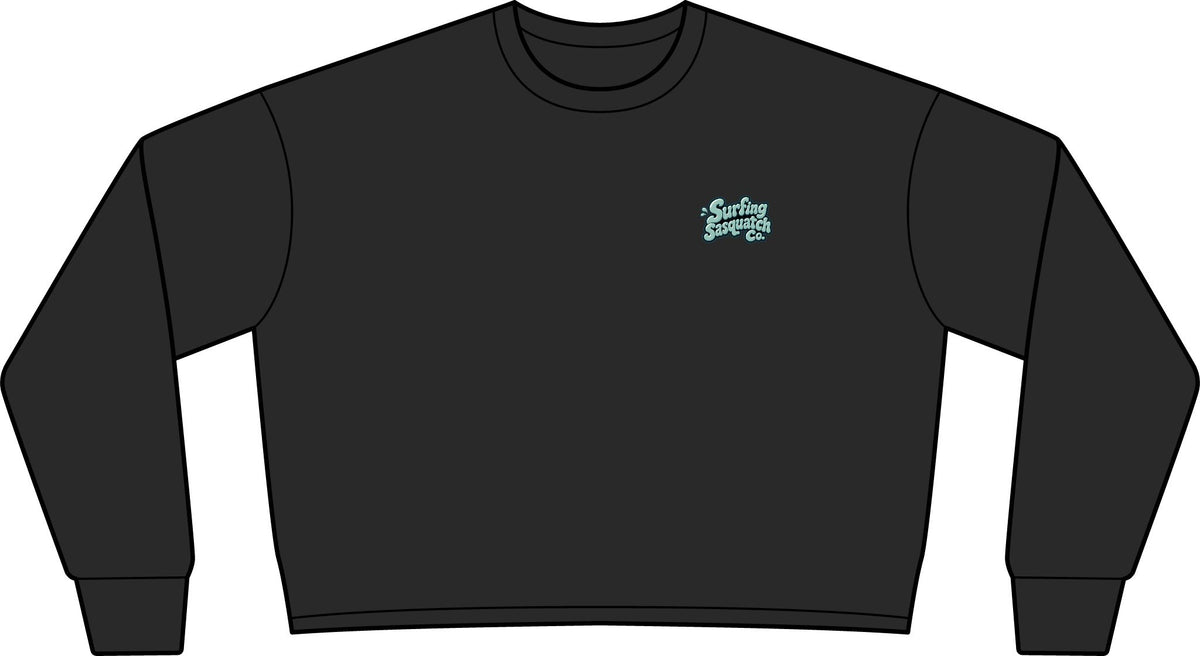 Cropped Crewneck Sweatshirt - Minimal Left-Chest Script Logo