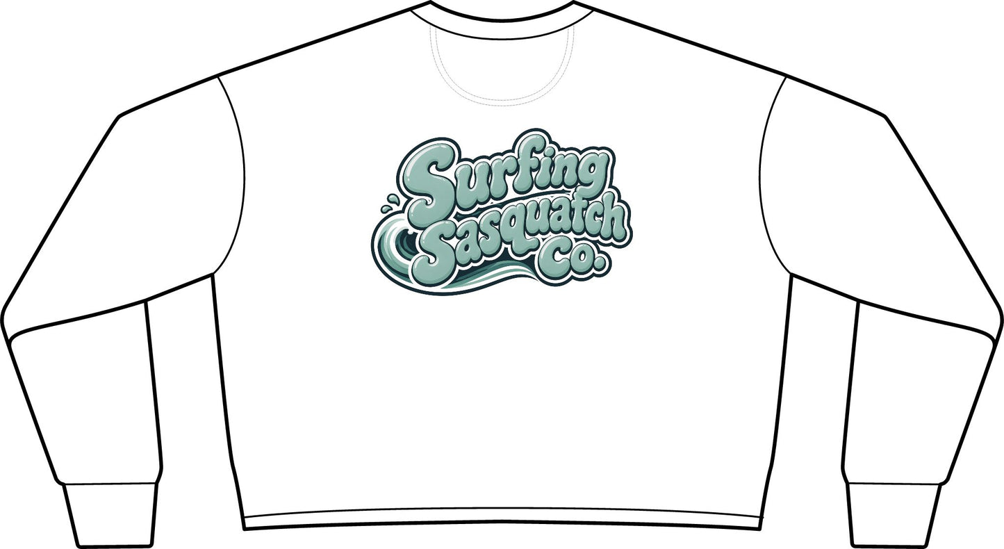 Cropped Crewneck Sweatshirt - Minimal Left-Chest Script Logo