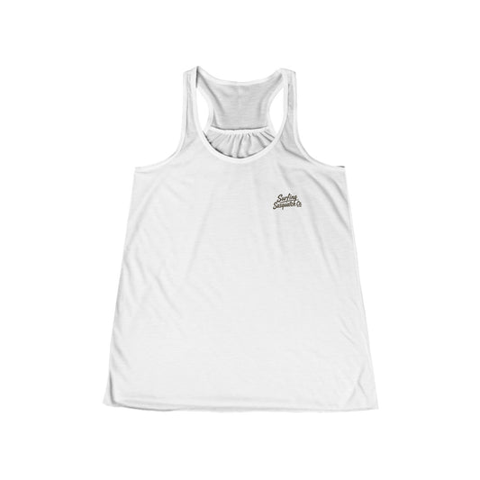Racerback Tank Top — 'Surf' Vertical Logo Women's Flowy Tank
